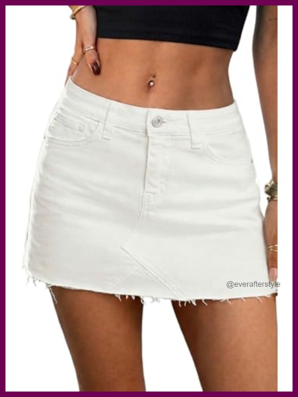 Women's Low Rise Denim Mini Skort Raw Hem Stretch Cotton Jean Shorts
